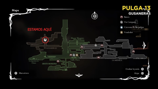 Mapa pulga 13 silksong