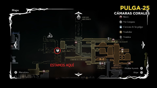 Mapa pulga 25 silksong